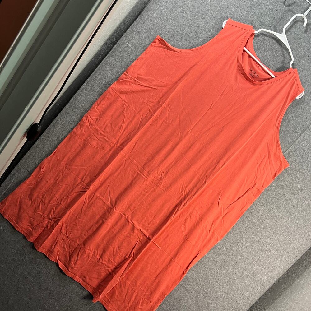 AnyBody Cozy Knit Jersey Tank Dress Burnt Sienna Size 4X